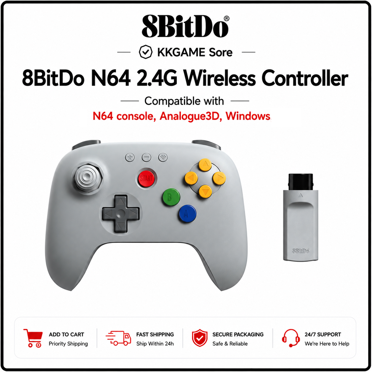 8BitDo N64 2.4G Wireless Gamin - Gaming Console Windows incelemesi ve fiyatı